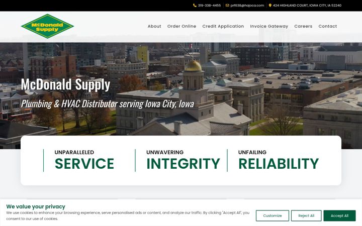 Screenshot of mcdonaldsupplyic.com