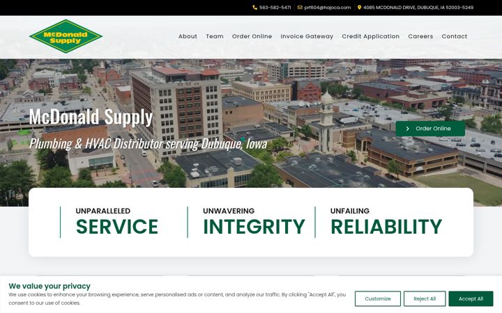 Screenshot of mcdonaldsupplyriver.com