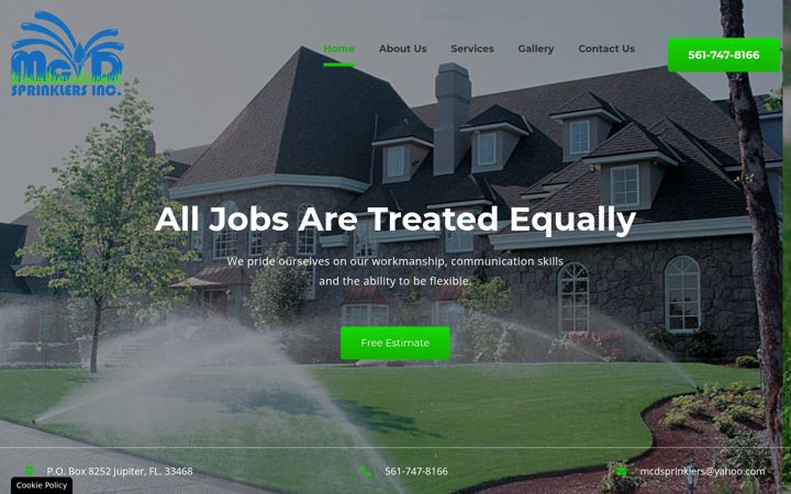 Screenshot of mcdsprinklers.com