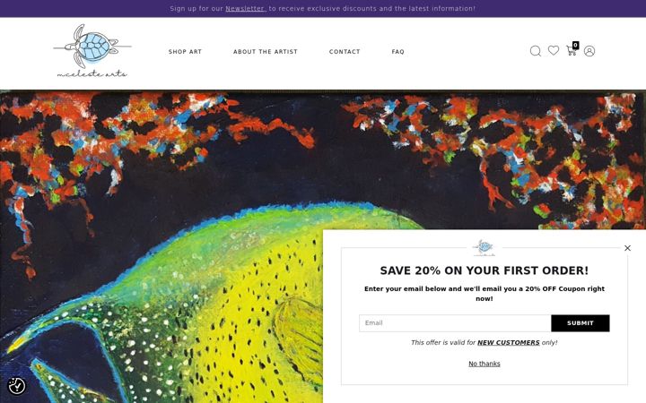 Screenshot of mcelestearts.com