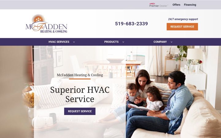 Screenshot of mcfaddenheating.com