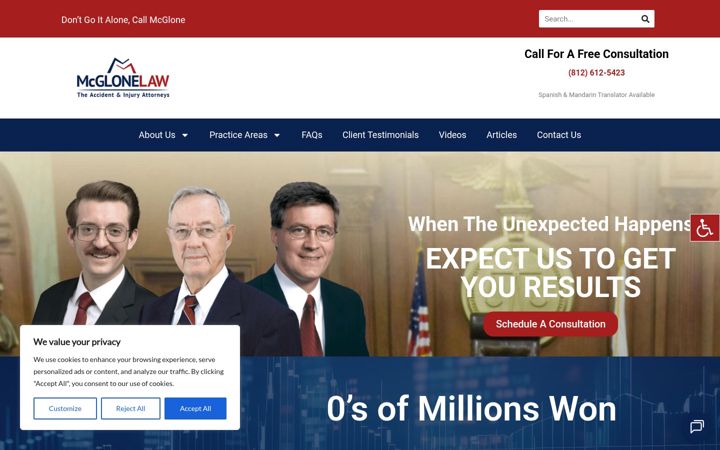 Screenshot of mcglonelawoffice.com
