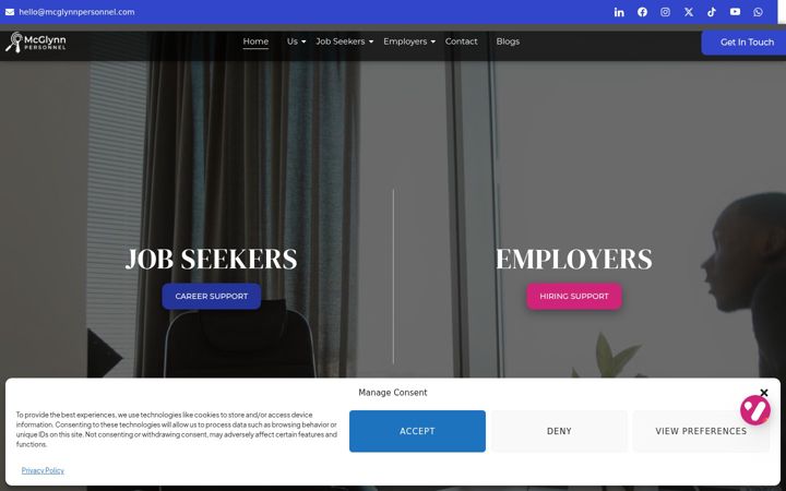 Screenshot of mcglynnpersonnel.com