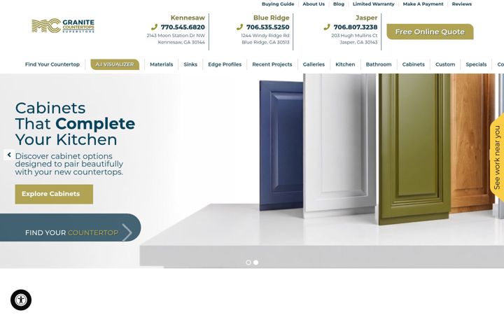 Screenshot of mcgranitecountertops.com