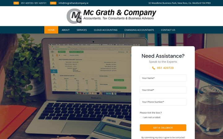 Snímek obrazovky mcgrathandcompany.ie