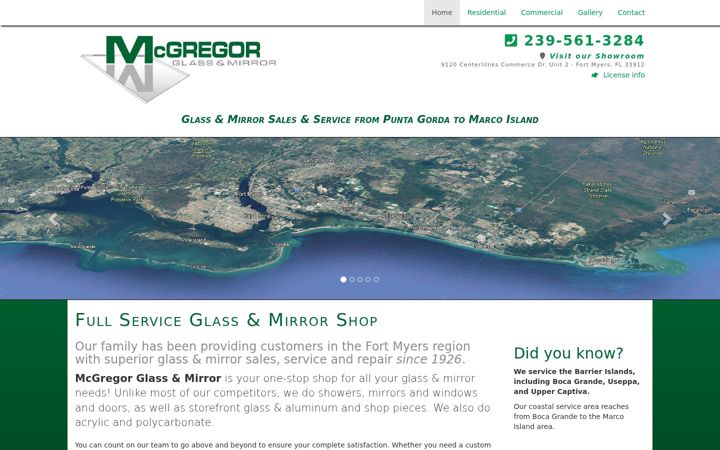Screenshot of mcgregorglassandmirror.com