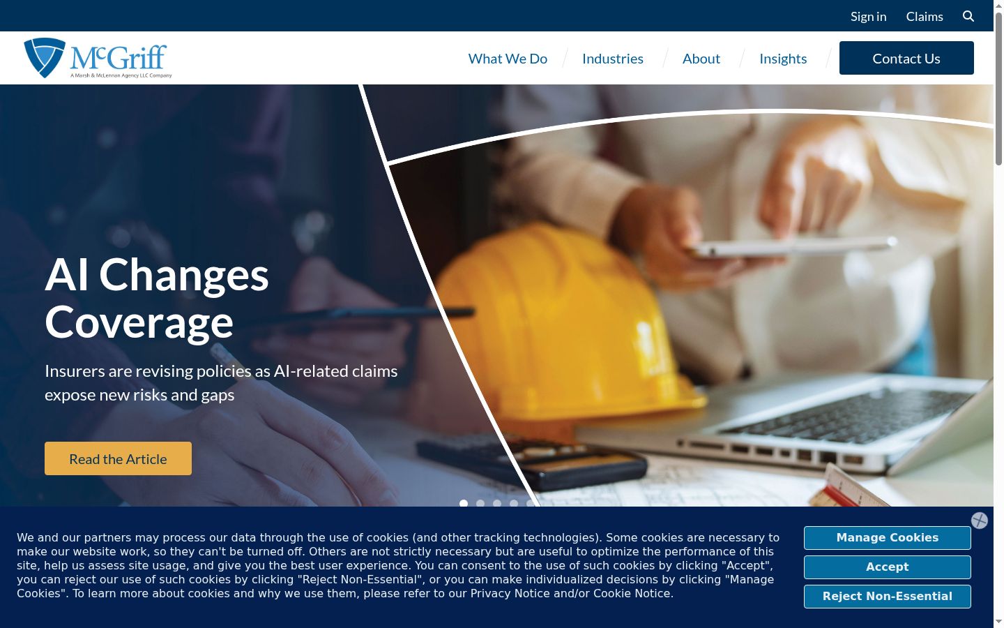 Screenshot of the consent banner shown before any interaction