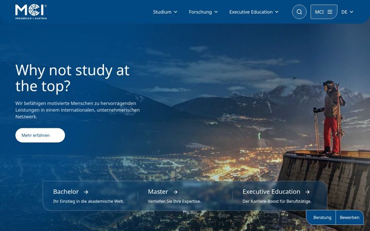 Screenshot of mci.edu