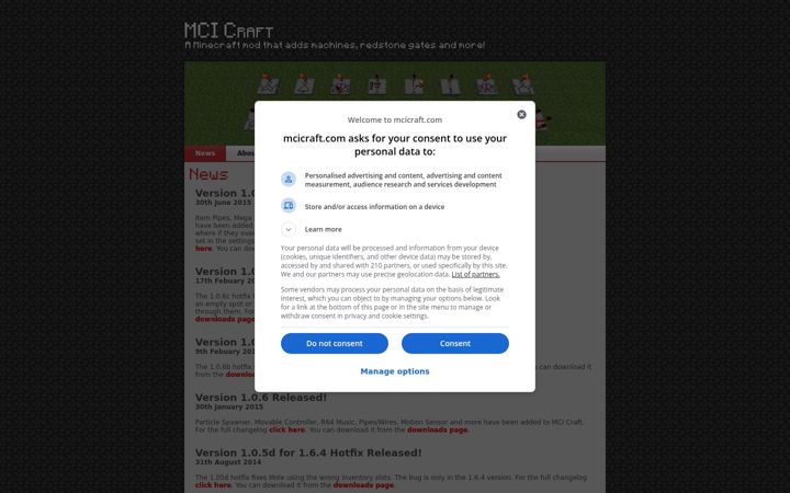 Screenshot of mcicraft.com
