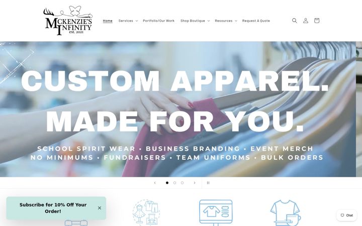 Screenshot of mckenziesinfinityllc.com