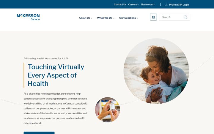 Captura de ecrã de mckesson.ca