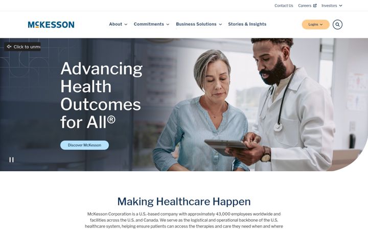 Screenshot of mckesson.com