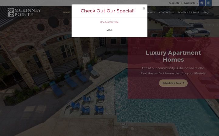 Screenshot of mckinneypointe.com