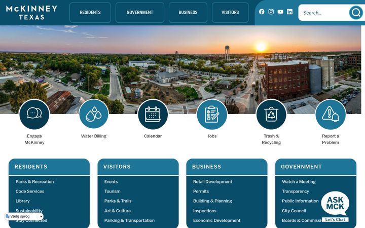 Screenshot of mckinneytexas.org