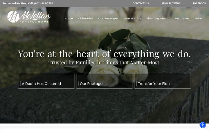 Screenshot of mclellanfuneralhome.com