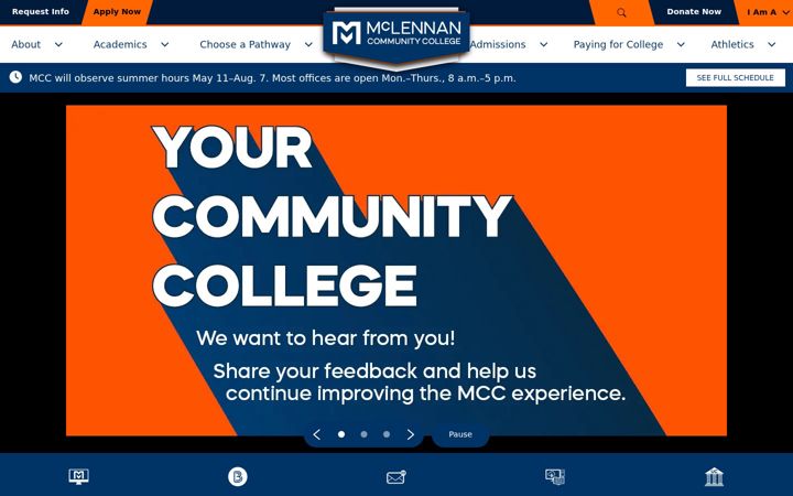 Screenshot of mclennan.edu
