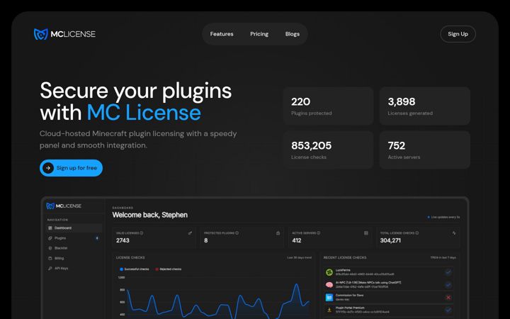 Screenshot of mclicense.org