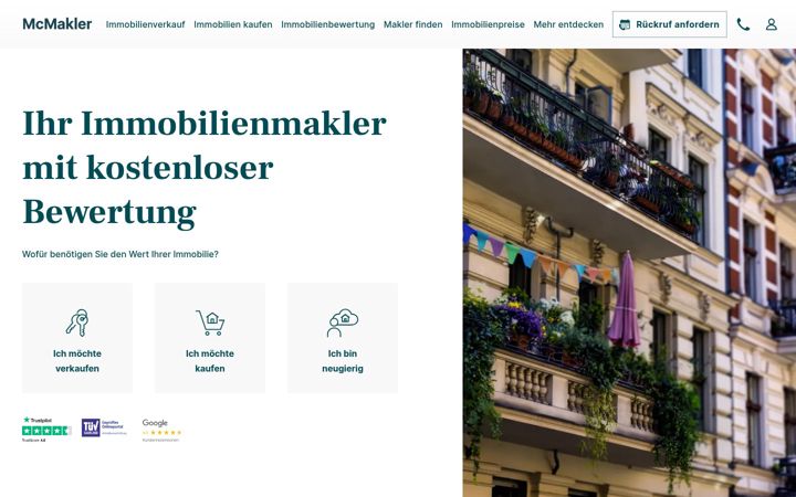 Screenshot of mcmakler.de