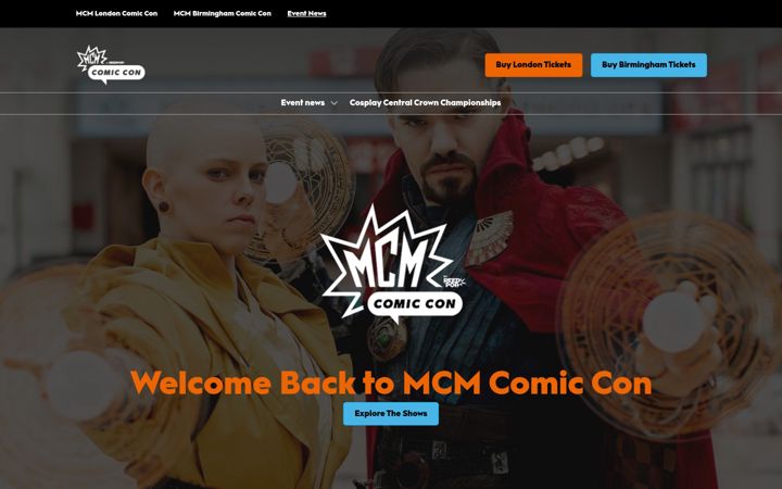 Screenshot of mcmcomiccon.com
