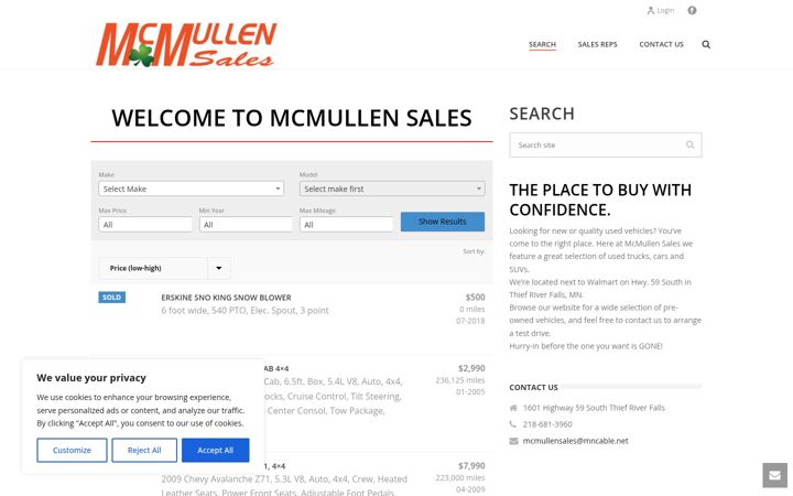 Screenshot of mcmullenauto.com