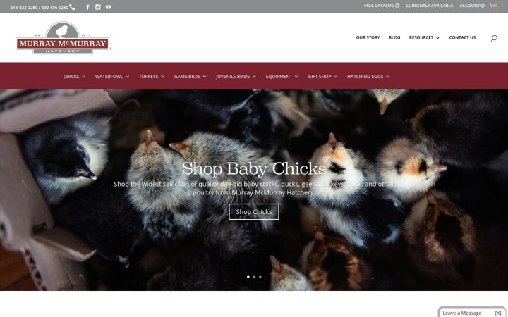 Screenshot of mcmurrayhatchery.com