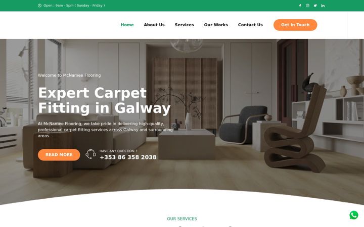Screenshot of mcnameeflooring.com