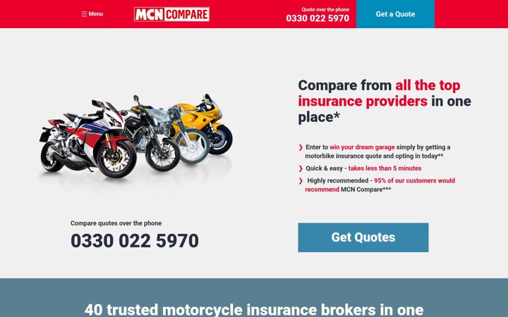Screenshot of mcncompare.com