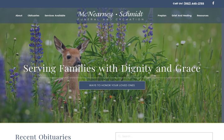 Screenshot of mcnearneyfuneralhome.com
