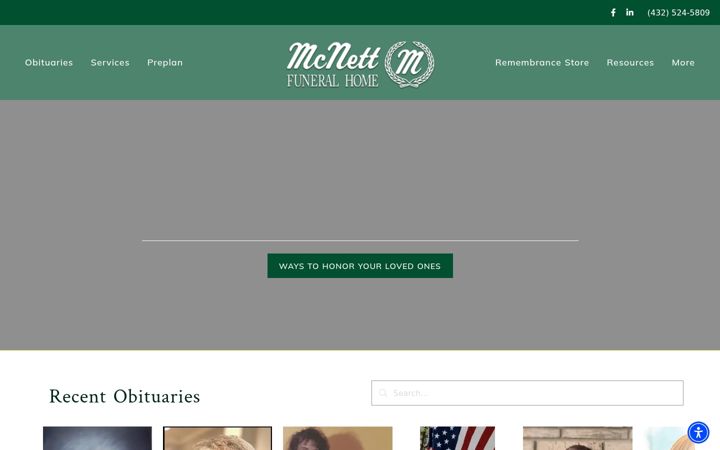 Screenshot of mcnettfuneralhome.com