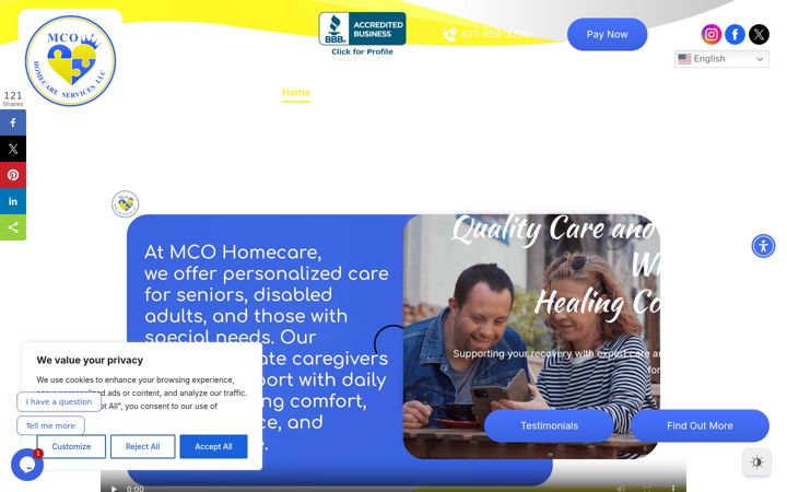 Screenshot of mcohomecareservices.com