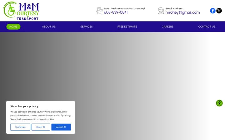 Screenshot of mcourtesytranspo.com