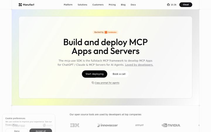 Zrzut ekranu mcp-use.com