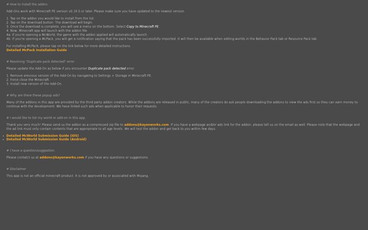 Screenshot of mcpeaddons.app