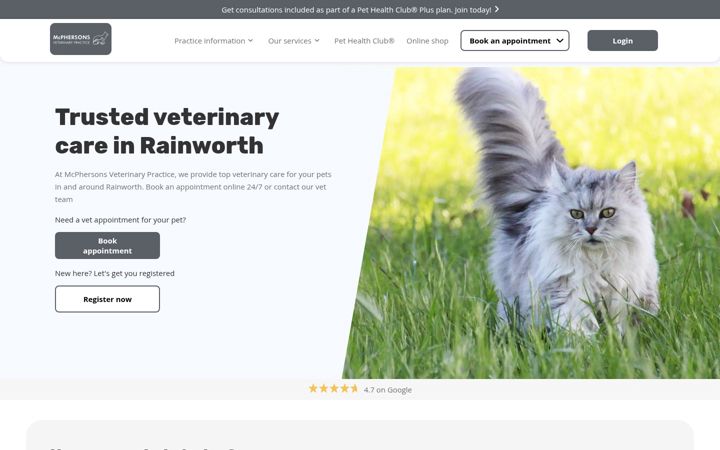 Screenshot of mcphersonsvets.com