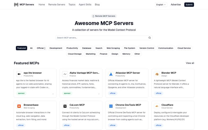 Screenshot of mcpservers.org