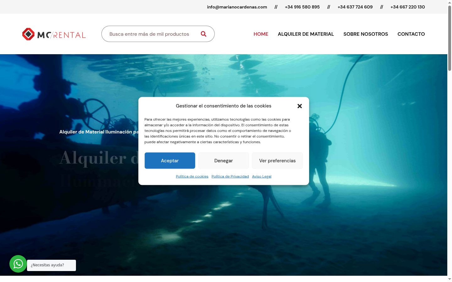Screenshot of the consent banner shown before any interaction