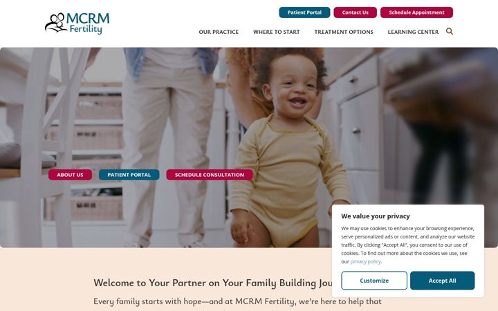 Screenshot of mcrmfertility.com