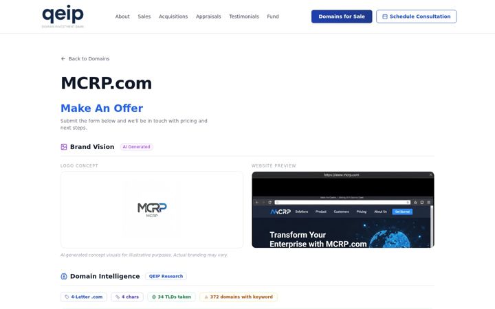 Screenshot of mcrp.com