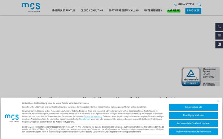 Screenshot of mcs.de