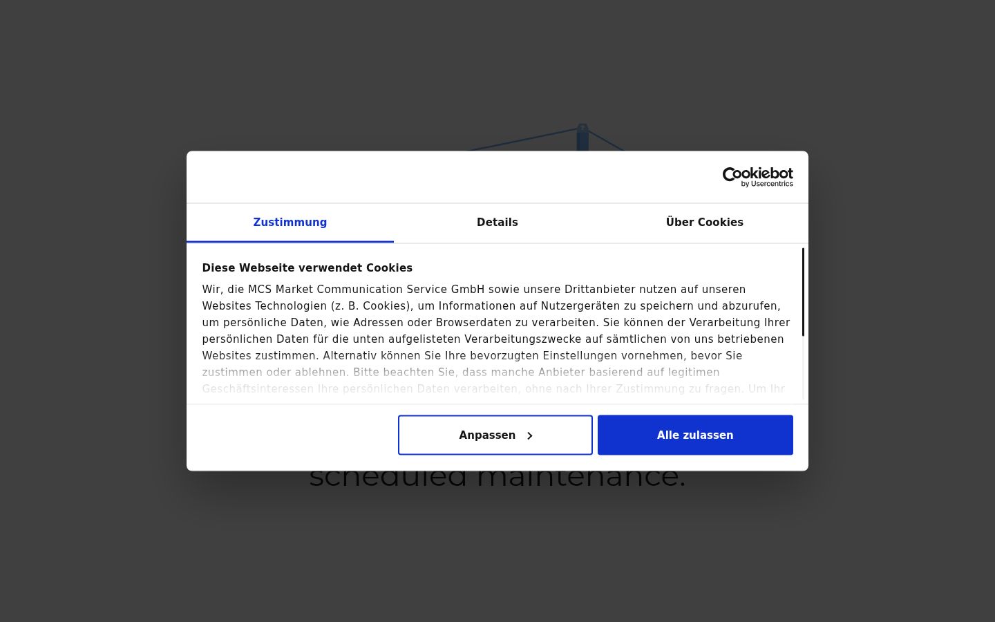 Screenshot of the consent banner shown before any interaction