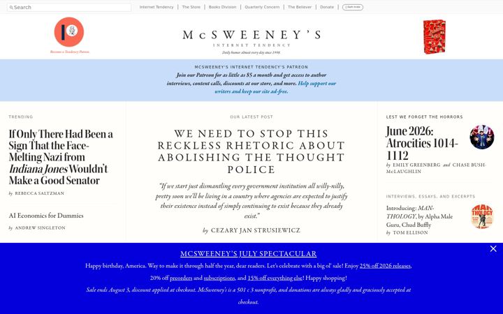 Ekrano kopija mcsweeneys.net