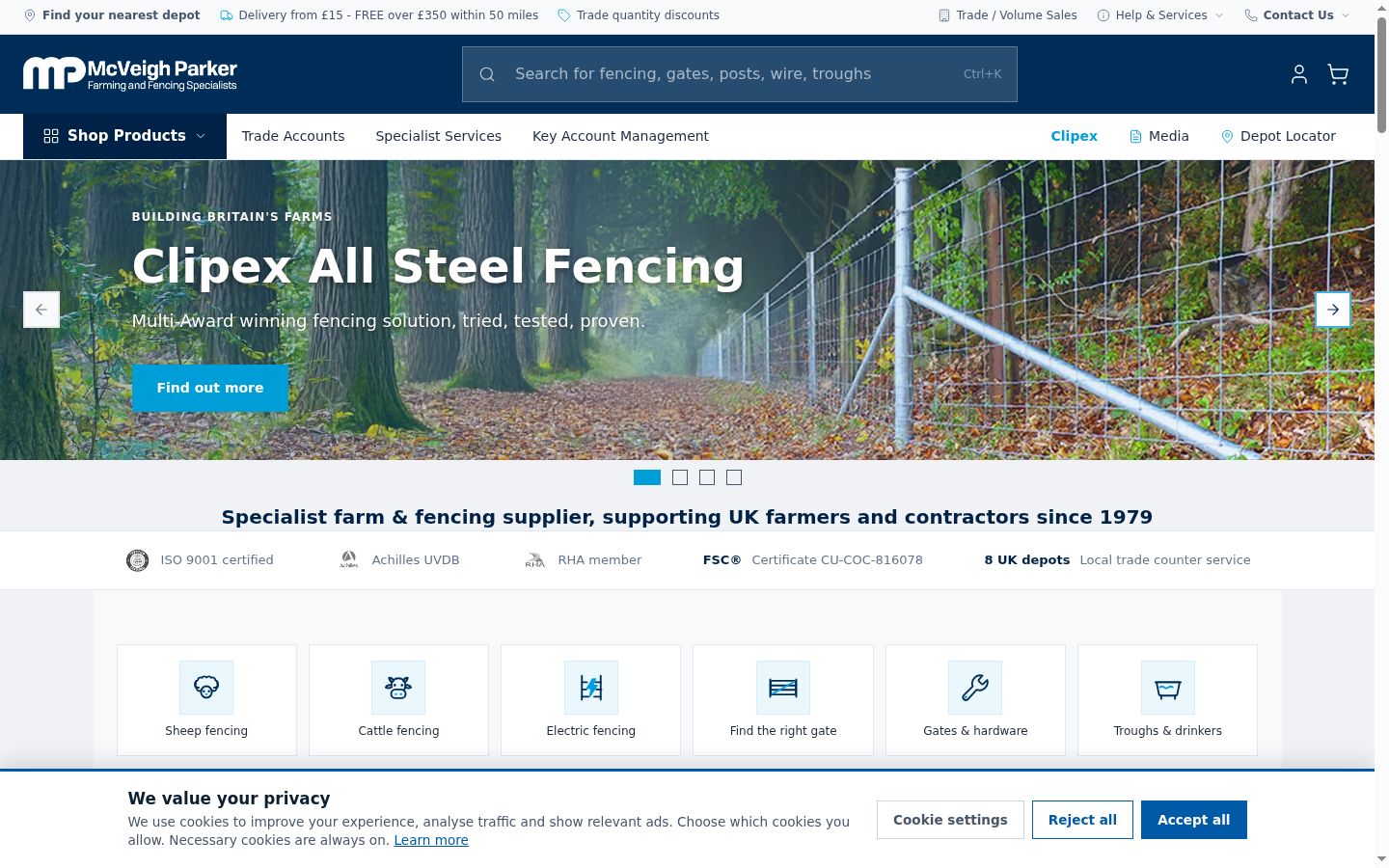 Screenshot of the consent banner shown before any interaction