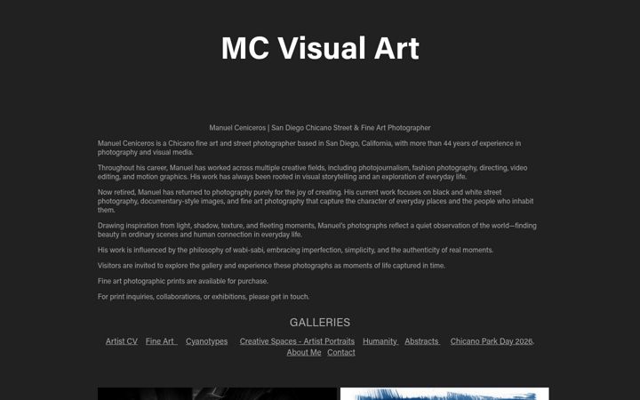 Screenshot of mcvisualart.com