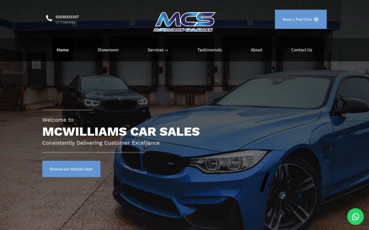 Screenshot of mcwilliamscarsales.com