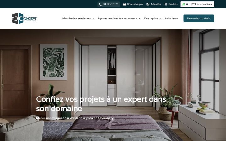 Screenshot of md-concept-menuiserie.com