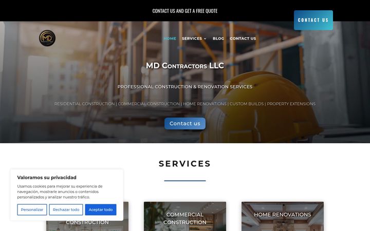 Screenshot of md-contractor.com