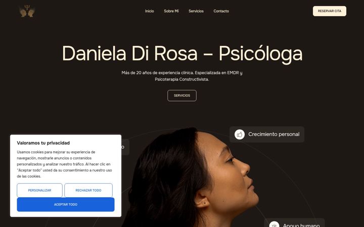 Screenshot of mdanieladirosapsicologa.com