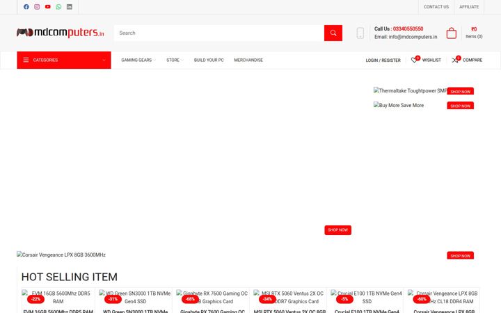 Screenshot of mdcomputers.in