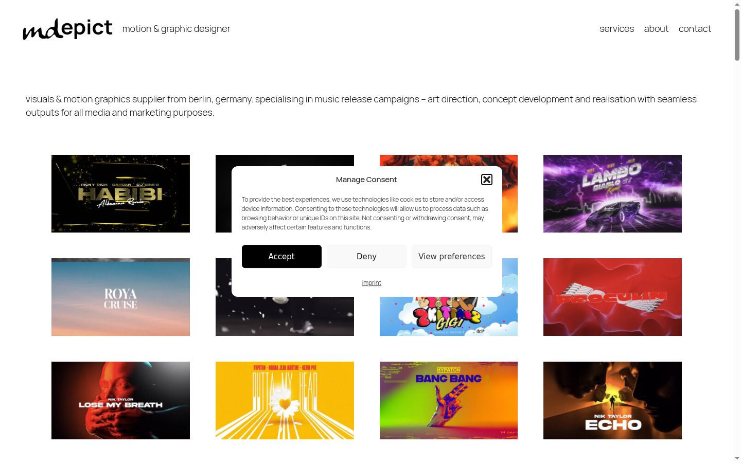Screenshot des Einwilligungsbanners vor jeglicher Interaktion
