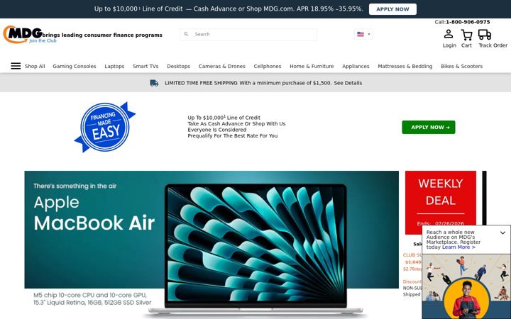 Kuvakaappaus sivustosta mdg.com
